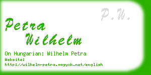 petra wilhelm business card